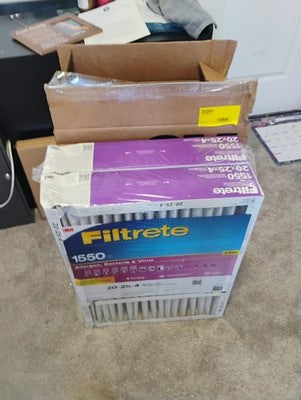 3M Filtrete 20x25x4 MERV 12 Air Filter, MPR 1550, Allergen & Virus, 2-Pack