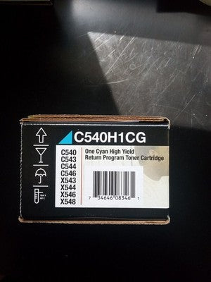Lexmark C540H1CG Cyan Toner High Yield Cartridge FREE SHIPPING Brand New