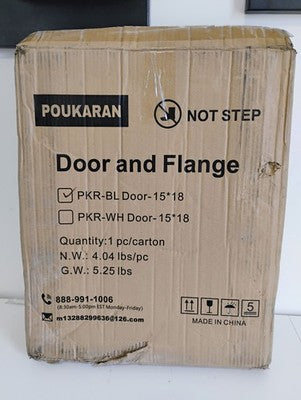 DOOR ONLY Poukaran 15” x 18” RV Water Heater Door & Flange Kit Black PKR-BL NEW