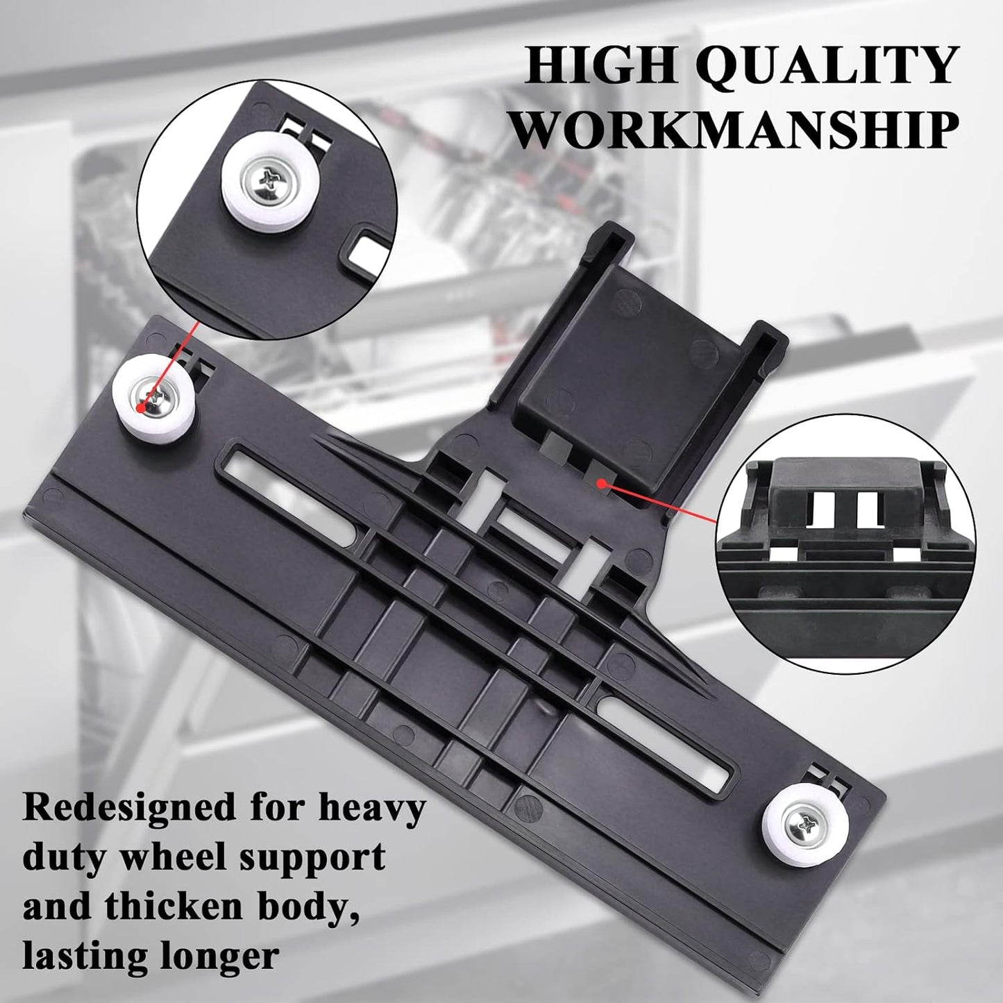 W10350376 Dishwasher Top Rack Adjuster Part Repair Kit (10Pcs) with Upgraded W10195840 & W10195839 & W10250160 & W10508950 Upper Parts Replacement for Whirlpool Kenmore Dishwasher