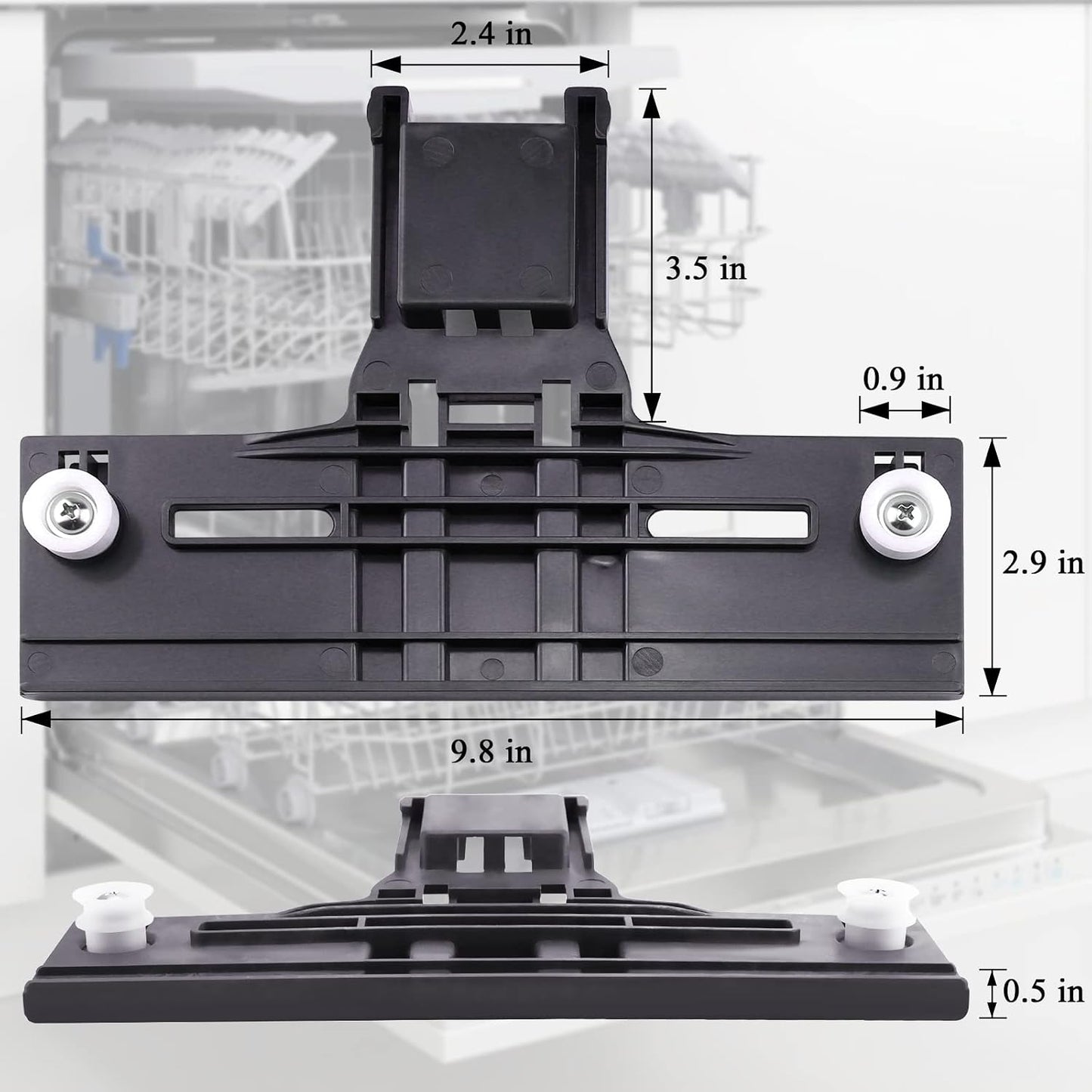 W10350376 Dishwasher Top Rack Adjuster Part Repair Kit (10Pcs) with Upgraded W10195840 & W10195839 & W10250160 & W10508950 Upper Parts Replacement for Whirlpool Kenmore Dishwasher