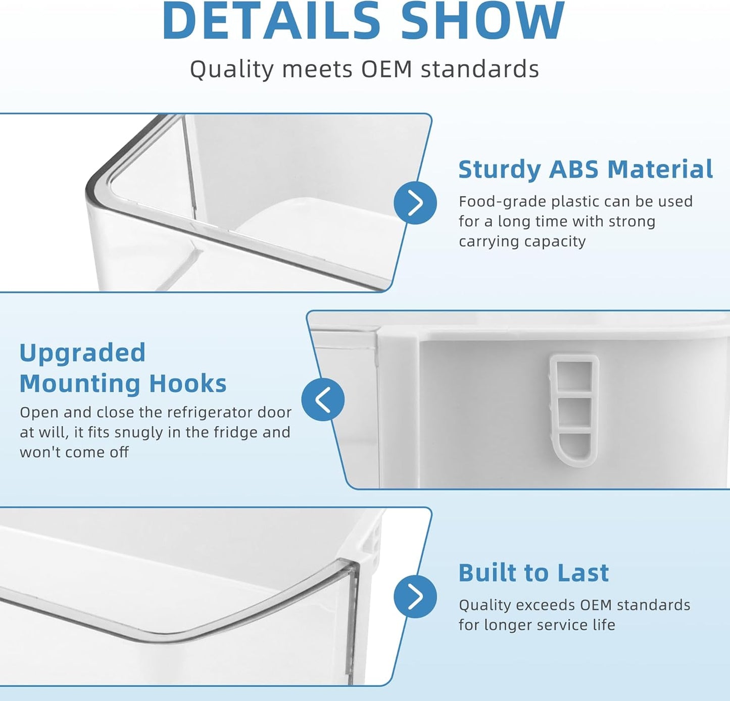 DA97-12650A, DA63-06963A, DA63-07104A (Right Side) Refrigerator Door Shelf Bin Basket Compatible with Sam-Sung Refrigerator RF260, RF261, Rf263Beaesr Door Shelves - by