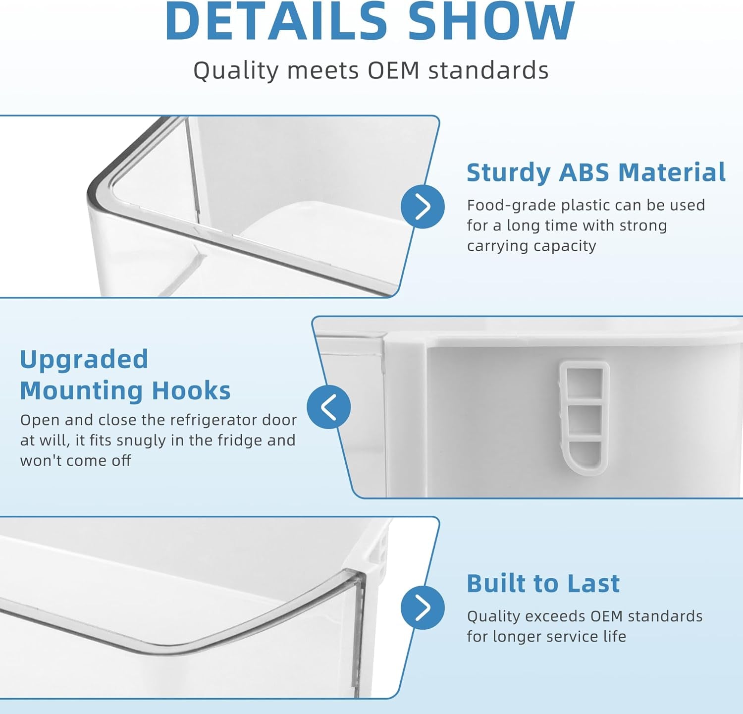 DA97-12650A, DA63-06963A, DA63-07104A (Right Side) Refrigerator Door Shelf Bin Basket Compatible with Sam-Sung Refrigerator RF260, RF261, Rf263Beaesr Door Shelves - by