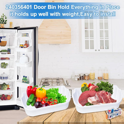 [2 PACK] UPGRADED 240356401 Refrigerator Door Bin Compatible with Frigidaire Door Shelf Replacement Parts FFHS2611PFEA FFSS2614QE6A FFHS2611LBPA FFSS2614QS4A AP2116036 PS430121 Refrigerator Door Shelf