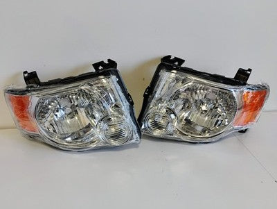 For 08-12 Ford Escape SUV Chrome Headlights Assembly Amber Corner Lamps Pair