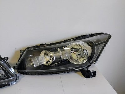 For 2008-2012 Honda Accord Sedan Black Headlights Clear Corner Headlamps Pair