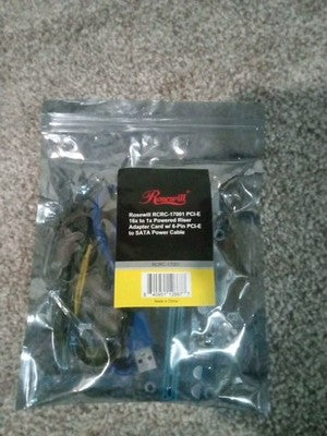 Rosewill RCRC-17001 PCI-e PCI Express 16x to 1x Riser SATA Power Cable Adapter