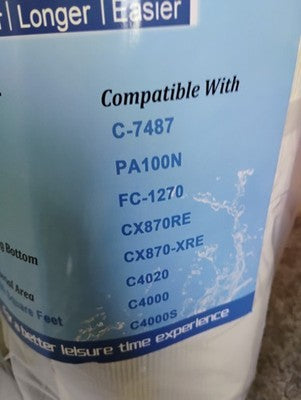 Zhenx Pool Filter Cartridge for C-7487, PA100N & FC-1270 (4 Pack) (Open Box)