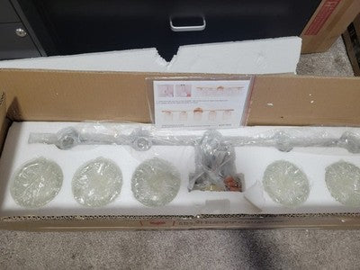 35" Modern 5-Light Bathroom Vanity Light Wall Fixture Glass Shade Mirror