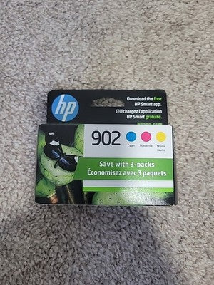 HP 902 3 Pak Cyan Magenta Yellow Genuine New OEM Sealed Box 2025