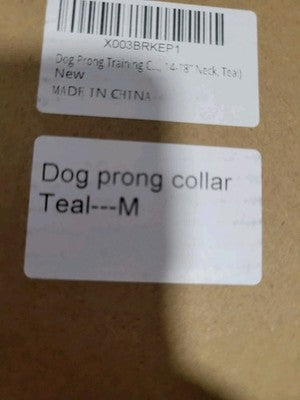 Teal Dog Prong Training Collar Adjustable 14"-18" Neck