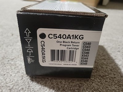 NEW SEAL! GENUINE Lexmark C540A1KG Black Toner Cartridge C540 X544 FREE SHIP