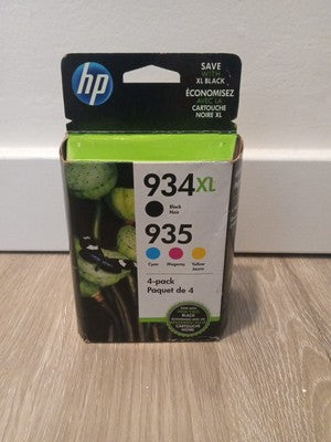 Genuine 4-Pack HP 934XL Black & 935 Cyan/Magenta,/Yellow N9H66FN Sealed 10/2023