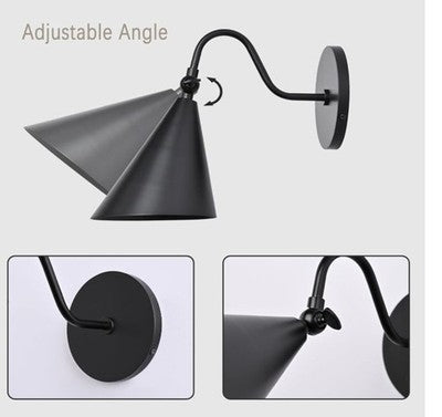 Modern Soft Black Wall Sconces with Movable Metal Shape, Goose Neck Style Metal