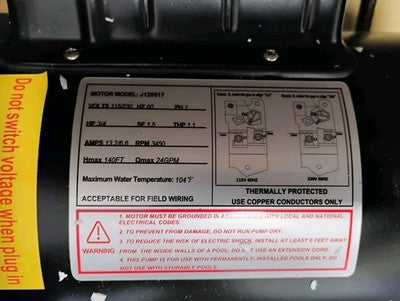 PB4-60 3/4 HP booster pump compatible with Polaris Vac-Sweep 280 380 480 3900