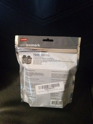 STAPLES Lexmark 70/20 Tri-Color/Black Ink Cartridges 2/PK Sealed Brand New