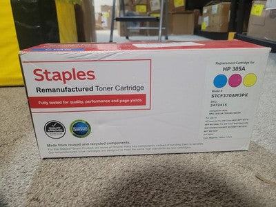 NEW HP (305A) Magenta/Cyan Toner Cartridge STAPLES