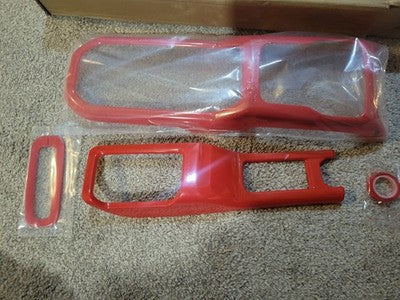 For 2018-2025 Jeep Wrangler Red Center Console Gear Shift Cup Holder Panel Cover