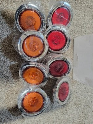 2.5 Inch DOT Round Amber Red LED Trailer Marker Lights for Truck 4 red, 4 amber