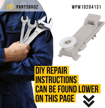 WPW10204131 Rack Adjuster - Compatible with Whirlpool Kenmore Estate Inglis Dishwasher - Replaces AP6016961 WPW10204114 8051116 W10204114 W10204131 1482032 3373365 3380395 3380860 PS11750255