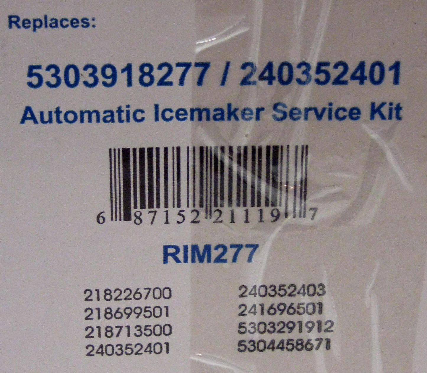IM277 for Frigidaire Electrolux 5303918277 241642501 Refrigerator Icemaker