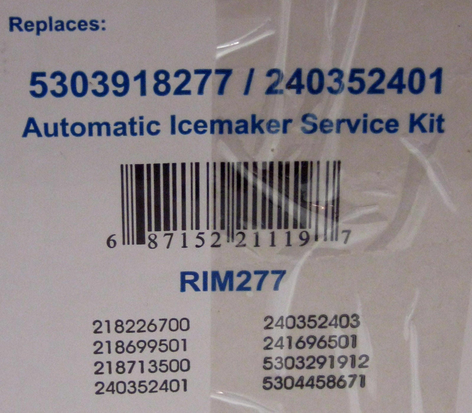 IM277 for Frigidaire Electrolux 5303918277 241642501 Refrigerator Icemaker