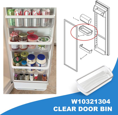 UPGRADED W10321304 Refrigerator Door Shelf Bin, Compatible with Whirlpool Refrigerator Replaces WPW10321304 PS11752778 AP6019471 2179574 2179575