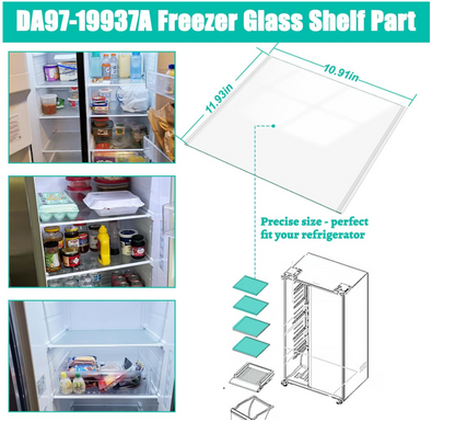 DA97-19937A Refrigerator Glass Shelf For Samsung RS22T5201SR/AA RS22T5561SG