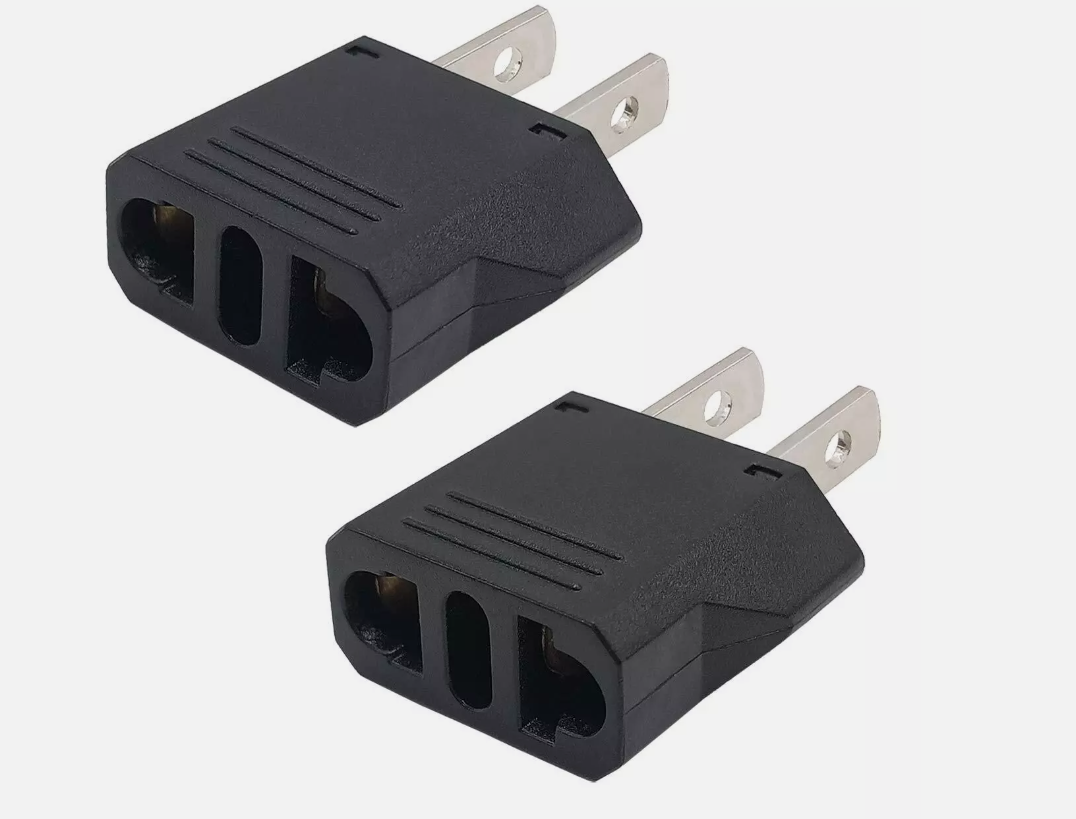 Socket Plug Adapter Europe EU Euro TO US Travel Charger AC Power Converter 2P...