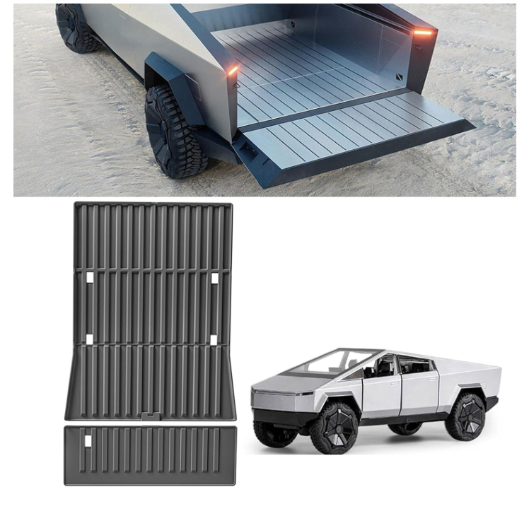 LUCKEASY 2pcs Truck Bed Mat Compatible with 2023 2024 Tesla Cybertruck Bed Cover