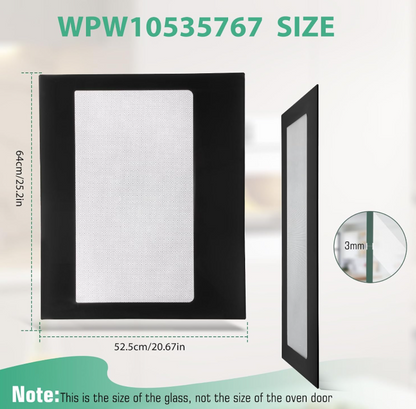 Replacement Inner Door Glass For Whirlpool Range # W10535767 WPW10535767