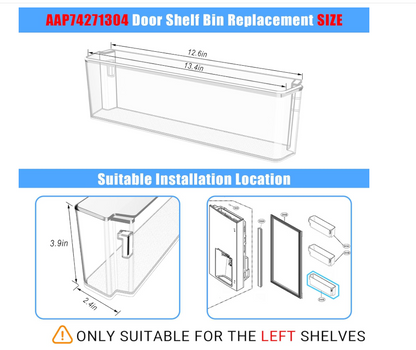 AAP74271304 Refrigerator Door Bin Shelf Fit LG Fridge LRMDC2306D LRMDS3006S/D
