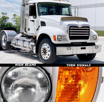 Mack CV Replacement Left Driver Side Headlamp Assembly Grey