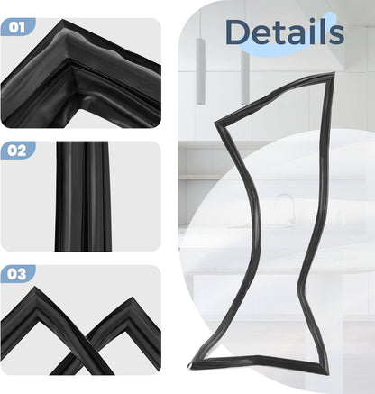 W10830055 Refrigerator French Door Gasket Seal Compatible with Whirlpool Refrigerator Freezer W10163991 W10191105 W10443238 AP6027230 Appliance Gasket Ap Door Ref Fd Replacement Only Black