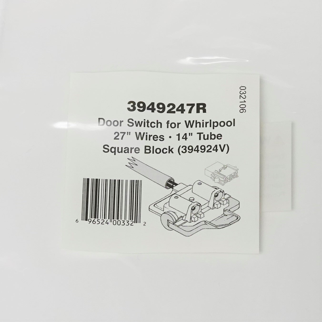 Washing Machine Lid Switch for Whirlpool 3949247V AP5983746 PS11722098