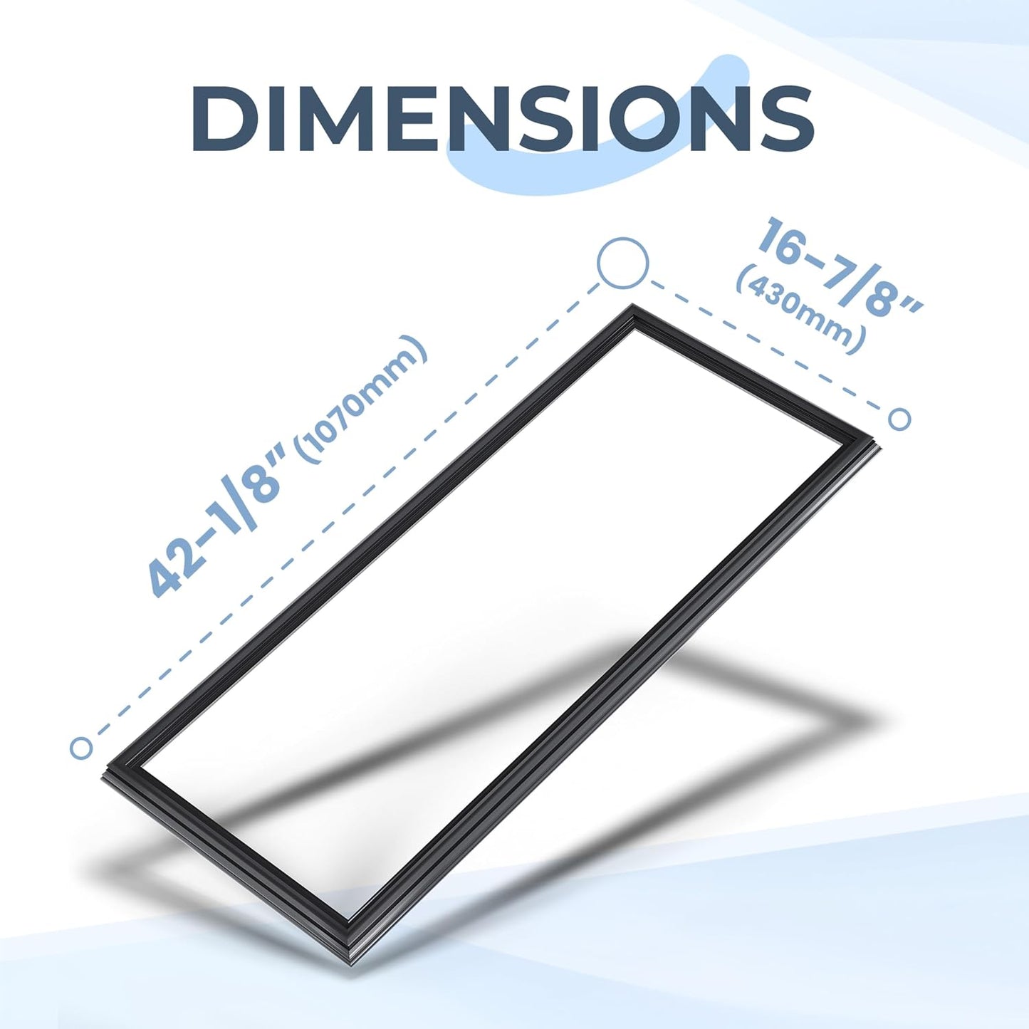 W10830055 Refrigerator French Door Gasket Seal Compatible with Whirlpool Refrigerator Freezer W10163991 W10191105 W10443238 AP6027230 Appliance Gasket Ap Door Ref Fd Replacement Only Black