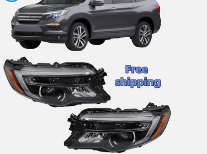 For 2016-2018 Honda Pilot/2017-2020 Ridgeline Halogen W/ DRL Headlights Headlamp