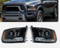 For 2009-2013 2014 2015 2016 2017 2018 Dodge Ram 1500-3500 Black Headlight w/DRL