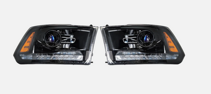 For 2009-2013 2014 2015 2016 2017 2018 Dodge Ram 1500-3500 Black Headlight w/DRL
