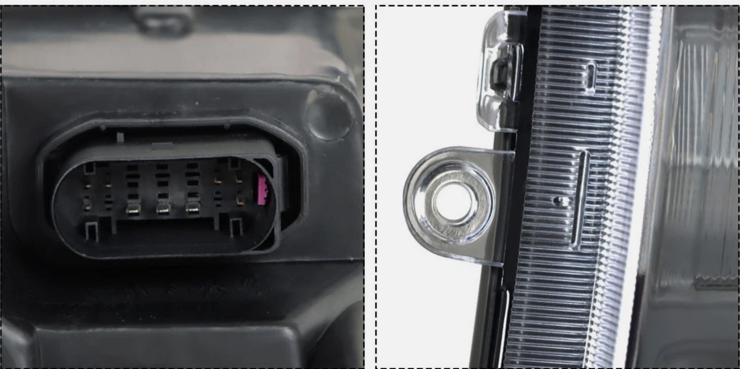 For 2009-2013 2014 2015 2016 2017 2018 Dodge Ram 1500-3500 Black Headlight w/DRL
