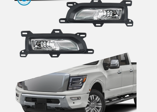 For Nissan Titan 2020-2023 Halogen Fog Lights w/Bezels Switch Bulbs Right&Left 261558996C 261508996C