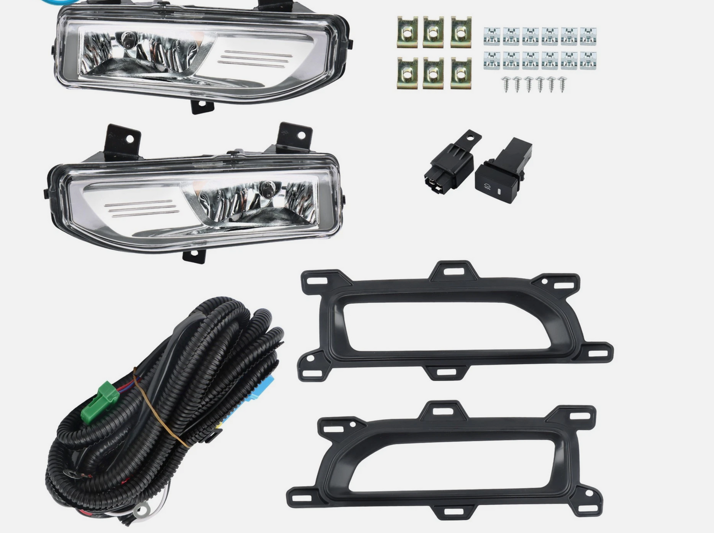 For Nissan Titan 2020-2023 Halogen Fog Lights w/Bezels Switch Bulbs Right&Left 261558996C 261508996C