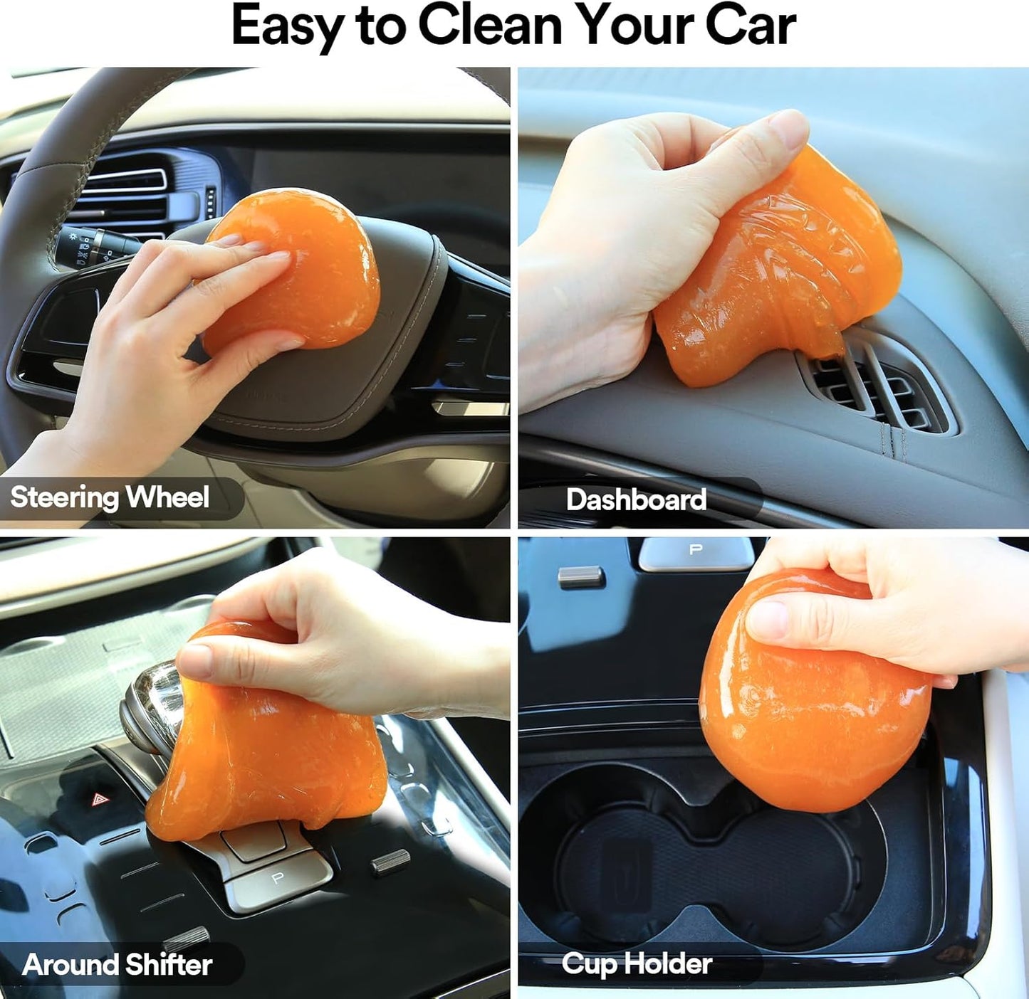 Car Cleaning Gel Car Putty Car Cleaning Kit Car Interior Cleaner Slime Car Cleaning Supplies Auto Detailing Tools Car Accessories Car Gifts for Women Men Keyboard Cleaner Orange