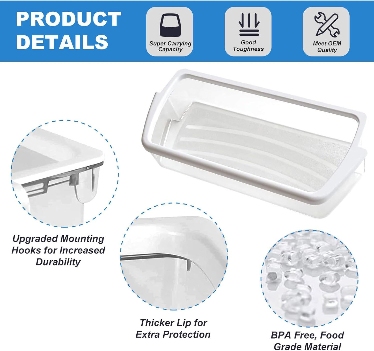 UPGRADED W10321304 Refrigerator Door Shelf Bin, Compatible with Whirlpool Refrigerator Replaces WPW10321304 PS11752778 AP6019471 2179574 2179575