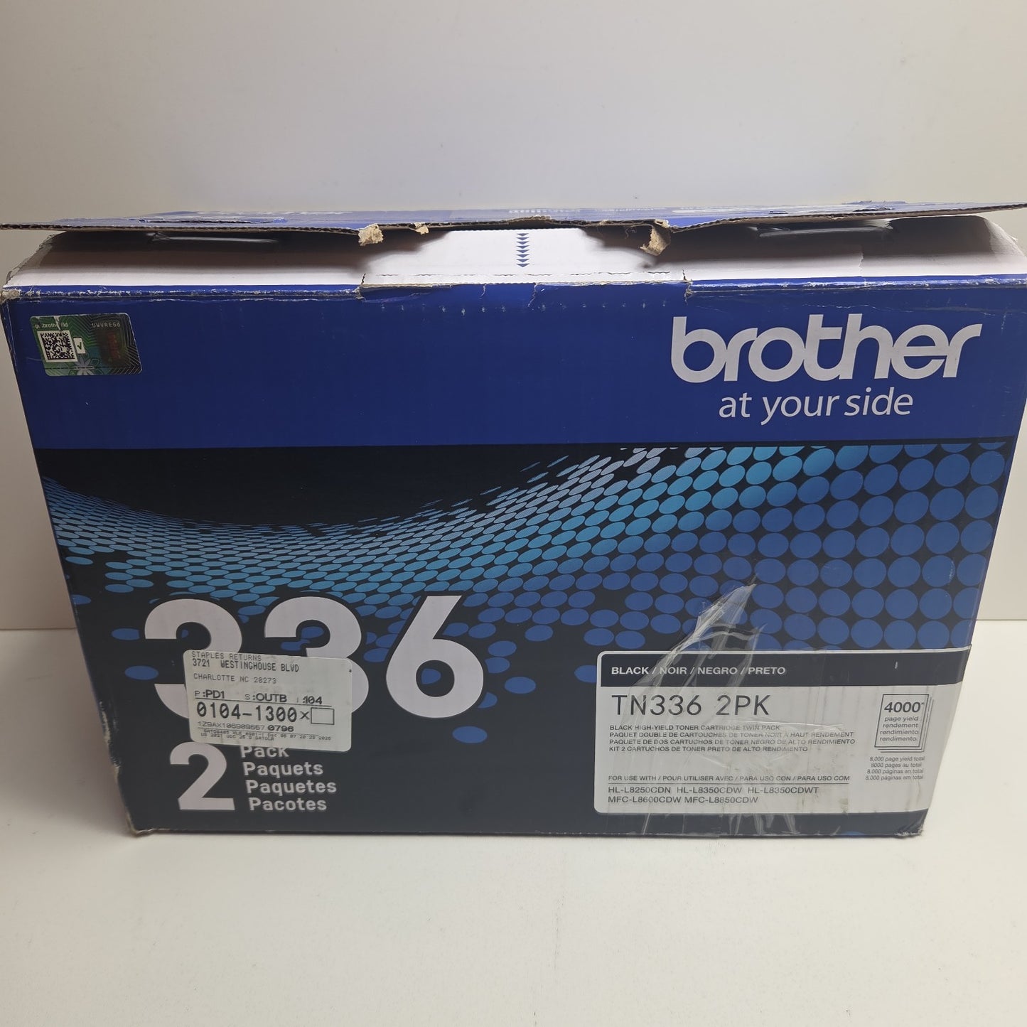 NEW GENUINE - BROTHER TN336BK 2-PACK BLACK TONER CARTRIDGE - TN3362PK SEALED BAG